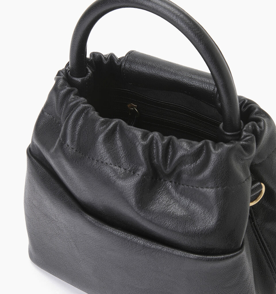 Black shoulder bag with rouching - null - Black | Sisley K image number 5